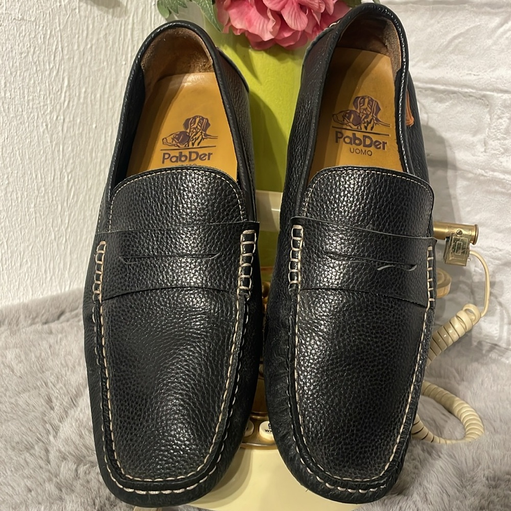 PabDer Men's Black Loafers.